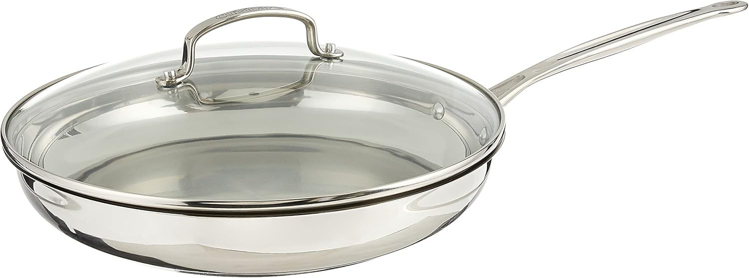 Cuisinart 12 Inch Skillet with Glass Cover, Chef’s Classic Collection, 722-30G