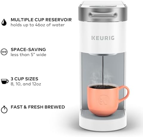 Keurig K-Slim Single Serve K-Cup Pod Coffee Maker, Multistream Technology, 3 Brew Sizes, Slim and Sleek Design, 46oz Removable Reservoir, White - Image 5