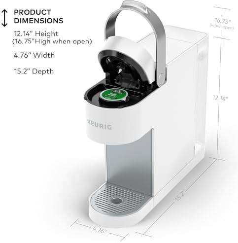 Keurig K-Slim Single Serve K-Cup Pod Coffee Maker, Multistream Technology, 3 Brew Sizes, Slim and Sleek Design, 46oz Removable Reservoir, White - Image 6
